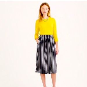 J Crew Plested Midi Skirt in Stripe Sz 2